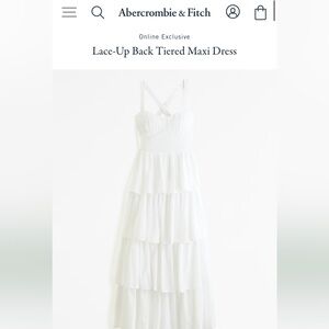 Abercrombie Lace-Up Back Tiered Maxi Dress
